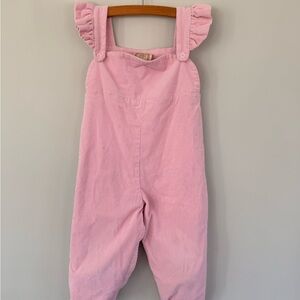 Pink Ruffled Kids Overalls